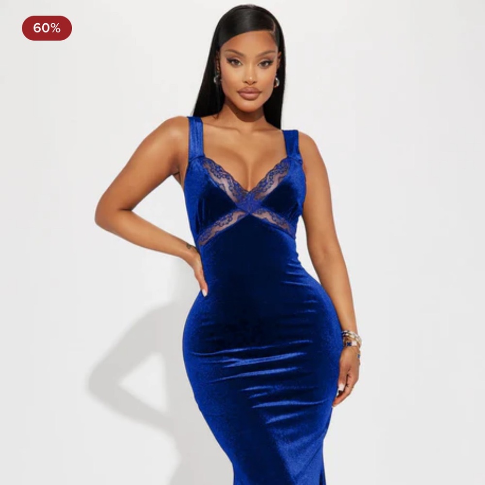 ~Fashion Nova Royal Blue Backless Dress~